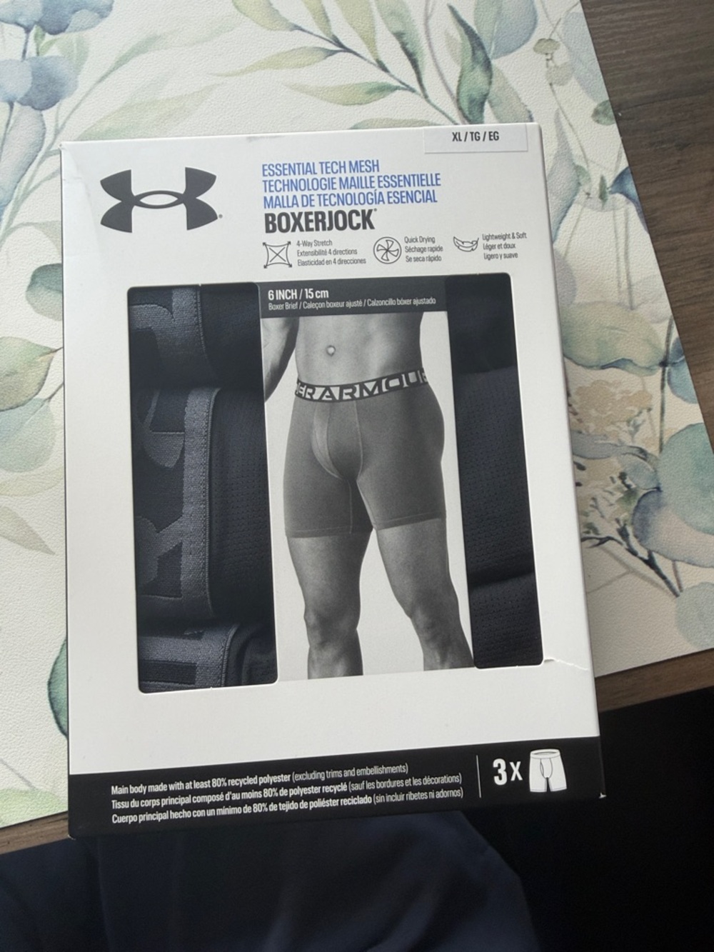Under Armour Men’s Boxerjock 3-Pack Boxer Briefs - Black